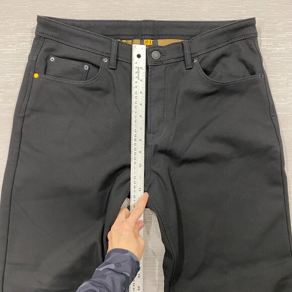 CAT Caterpillar Work Pants Mens 36 x 30 Black Canvas Fleece Lined Insulated - Picture 11 of 13